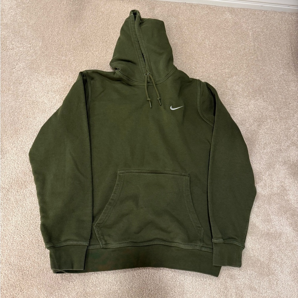 Nike Men's Olive Green Pullover Hoodie